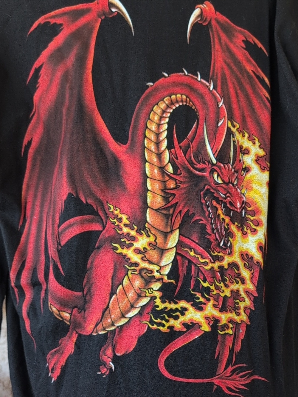 Men's XL Red Dragon Thunder Graphic Tee Shirt
